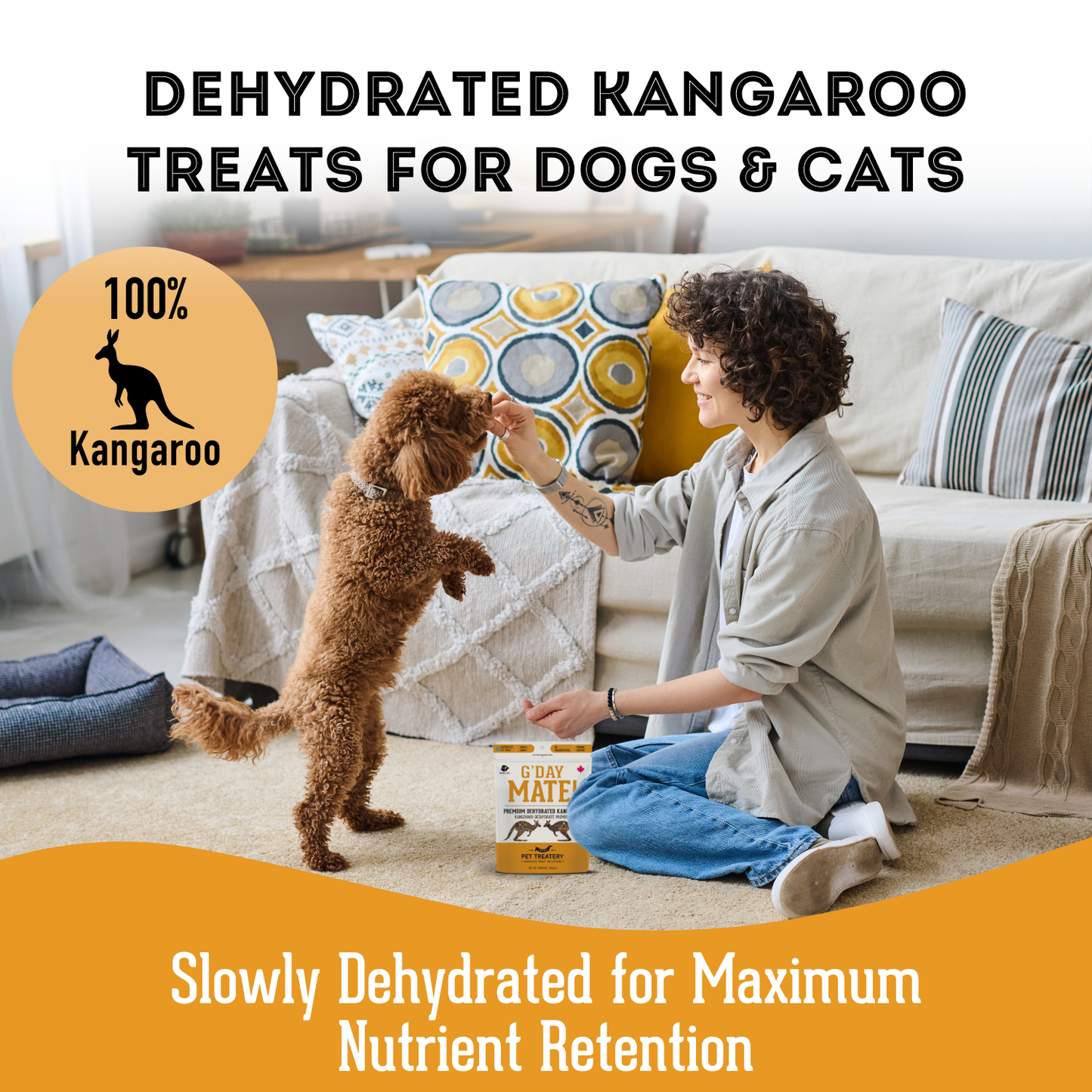 Dehydrated Protein Kangaroo Treat For Dogs & Cats 85g