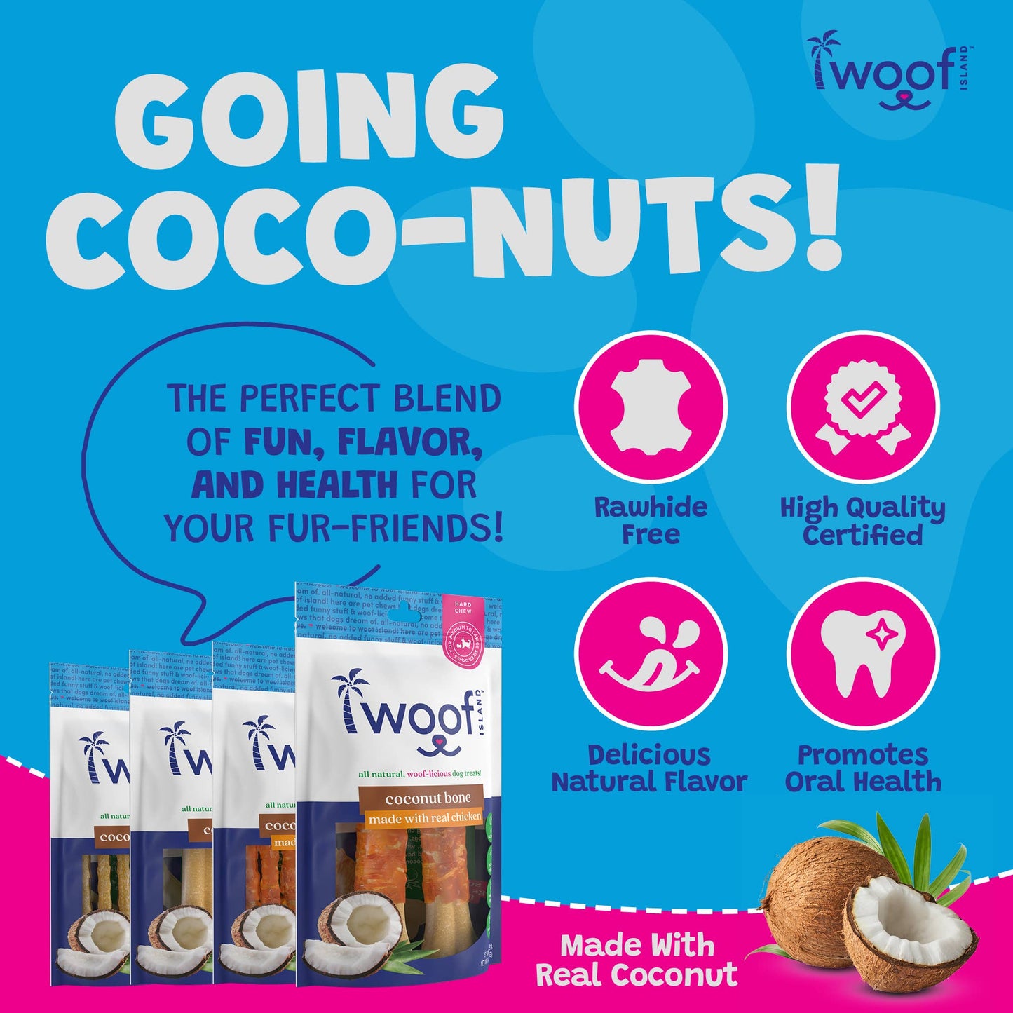 Coconut Dog Twists Premium Treats 12 Count: Single Bag