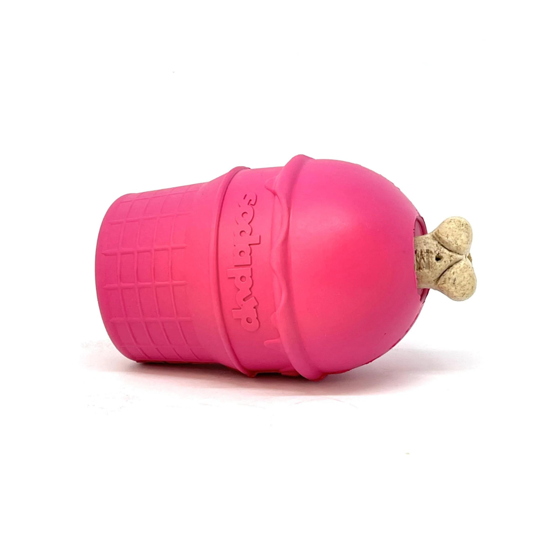 Ice Cream Cone Durable Rubber Chew Toy - Large