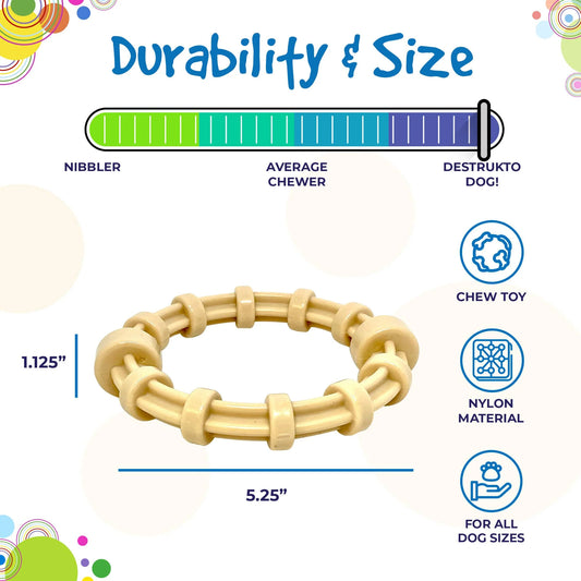 Honey Bone Chicken Flavored Ring Ultra Durable Chew Toy