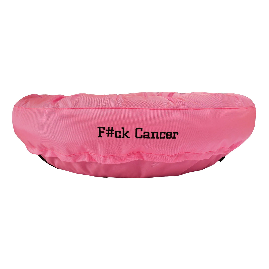 Dog Bed - Round Bolstered Armor™ 'F#ck Cancer'