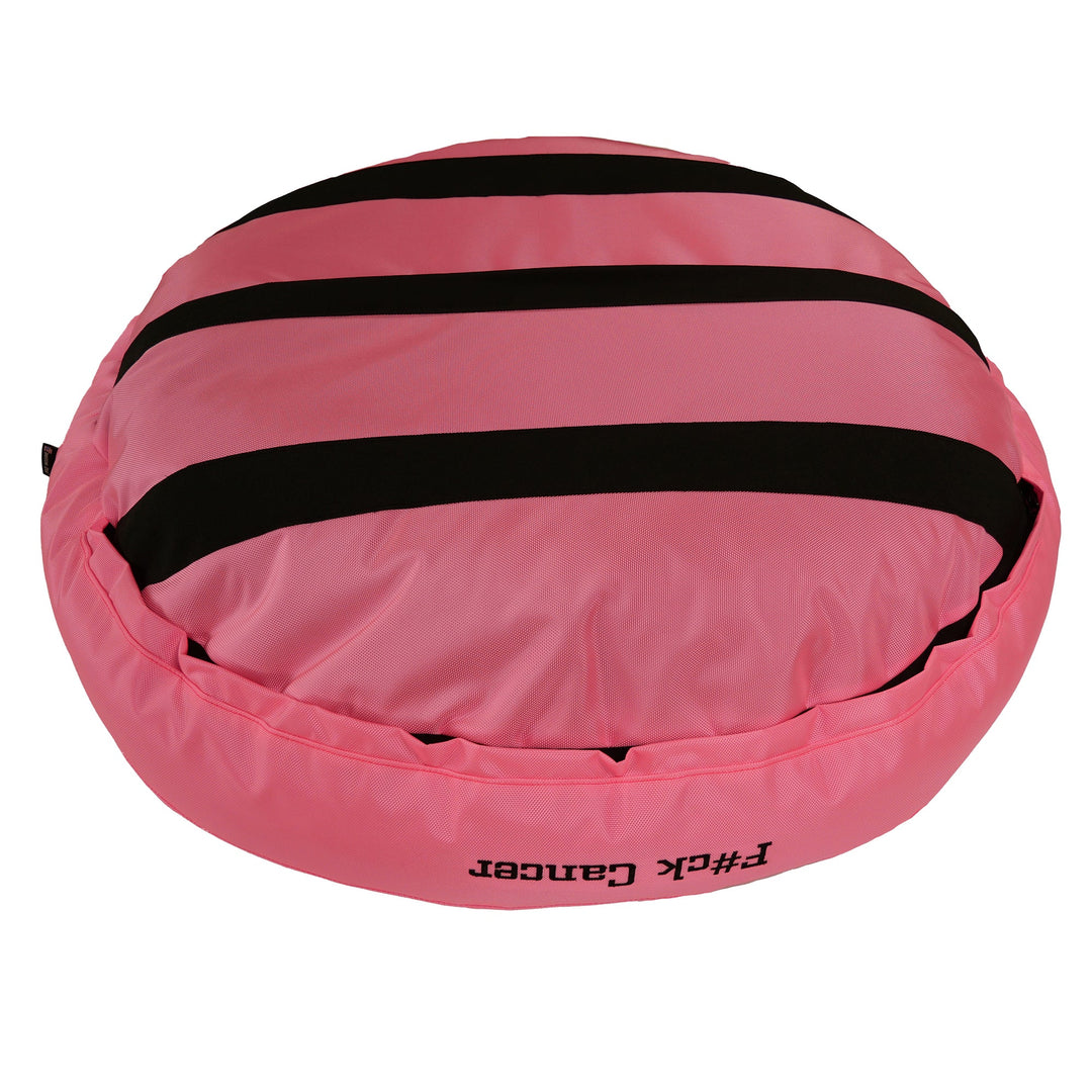 Dog Bed - Round Bolstered Armor™ 'F#ck Cancer'