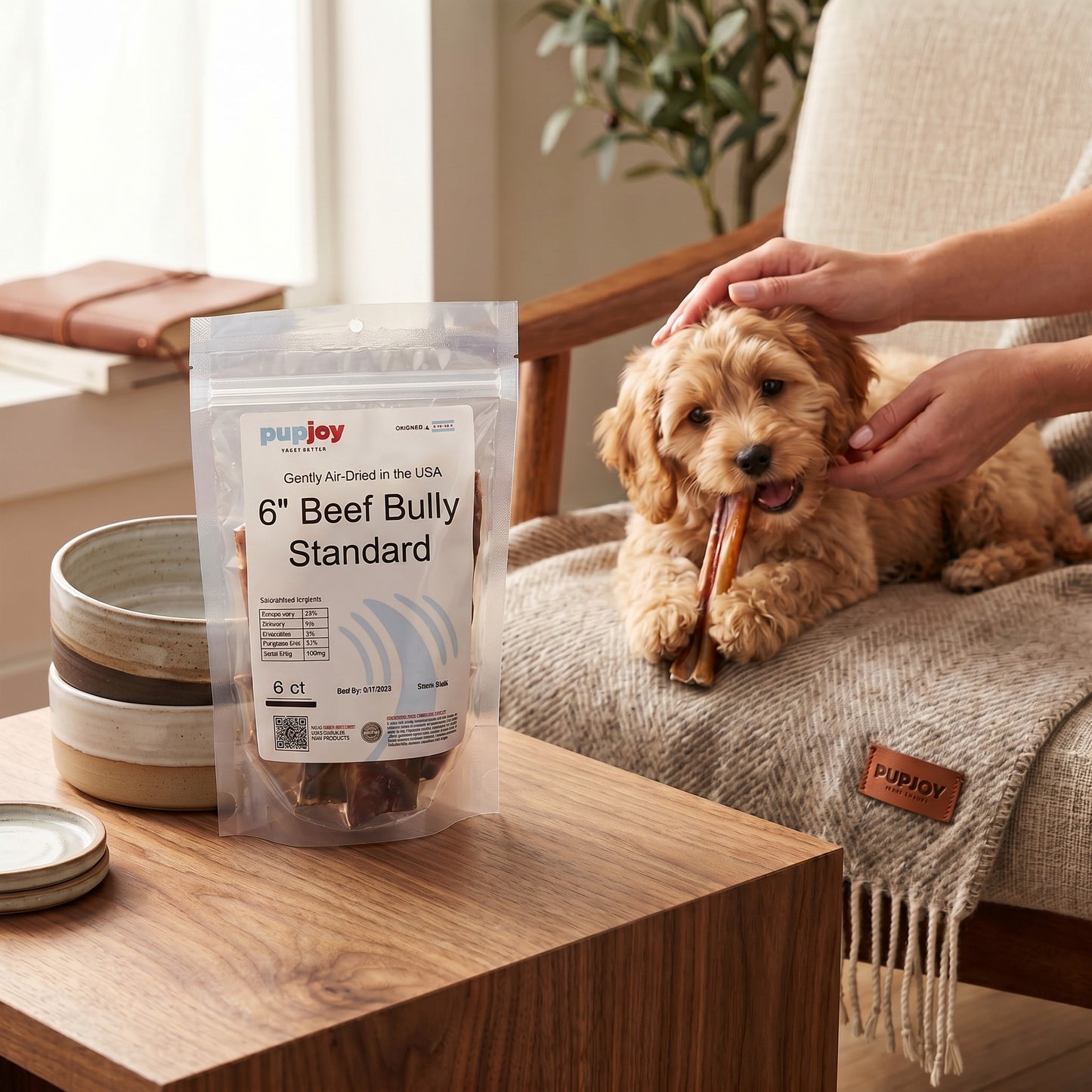 6" Standard USA Bully Sticks | 6 Pack, Very Low Odor