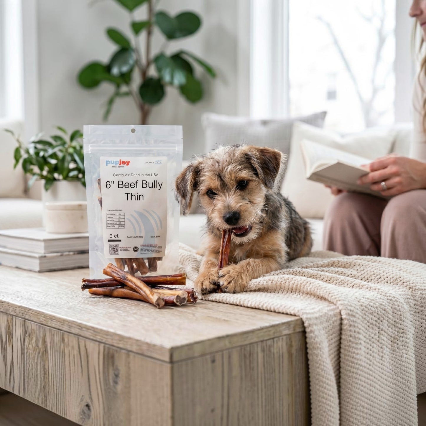 6" Thin USA Bully Sticks | 6 Pack, Very Low Odor
