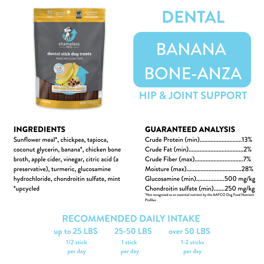 Banana Bone-anza Dental Sticks Dog Treats