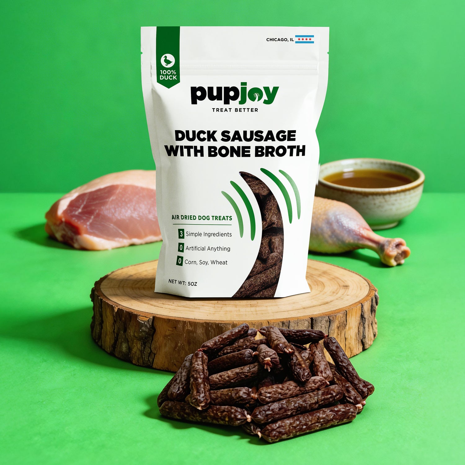 Duck Sausage with Bone Broth for Dogs – PupJoy Exclusive
