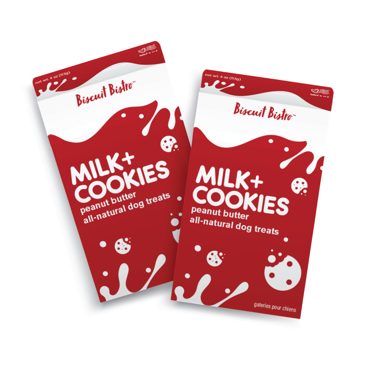 Milk + Cookies - Peanut Butter Dog Treats - 4 oz
